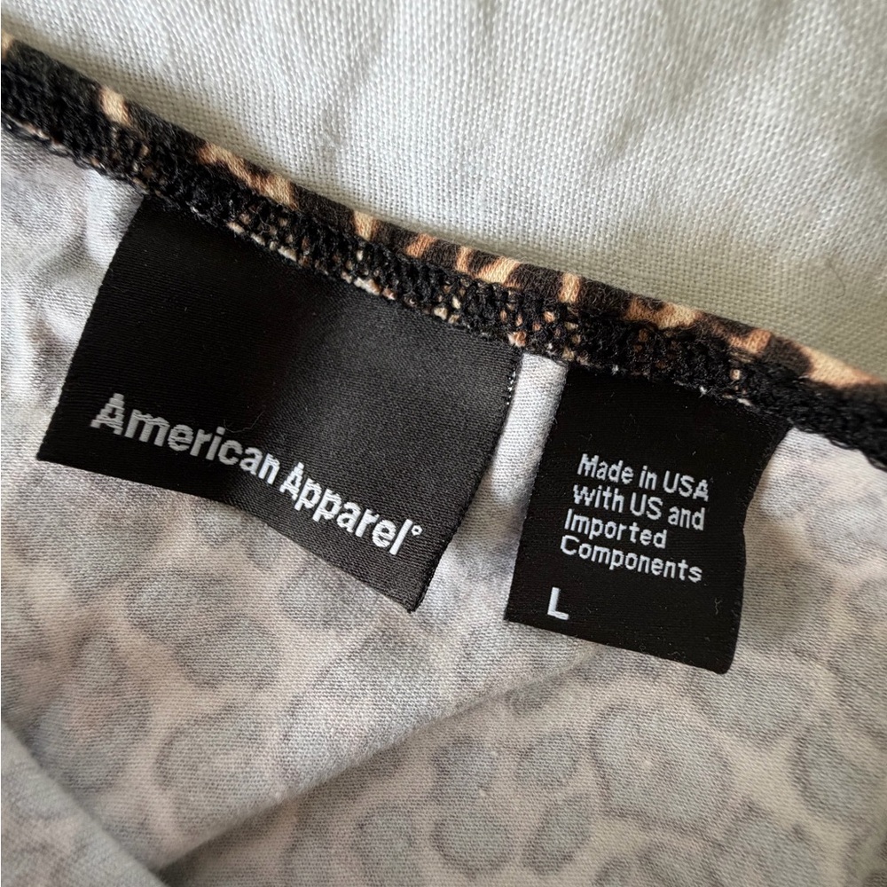 American Apparel Leopard-Print Long Sleeve Bodysuit - Tan & Black - Picture 3 of 3